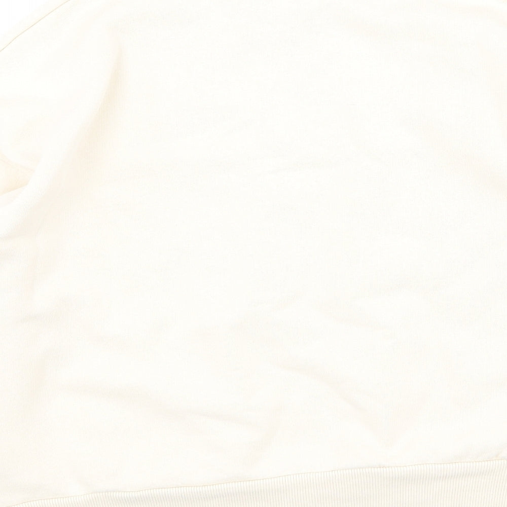 Pull&Bear Womens Beige  Cotton Pullover Sweatshirt Size XS