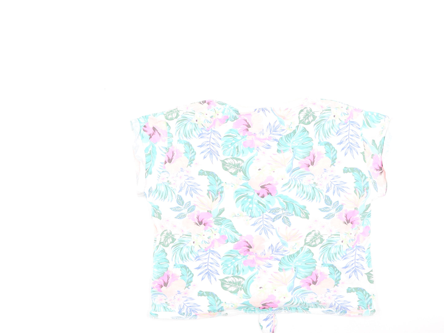 Marks and Spencer Girls Multicoloured Floral Cotton Basic Casual Size 10-11 Years Round Neck