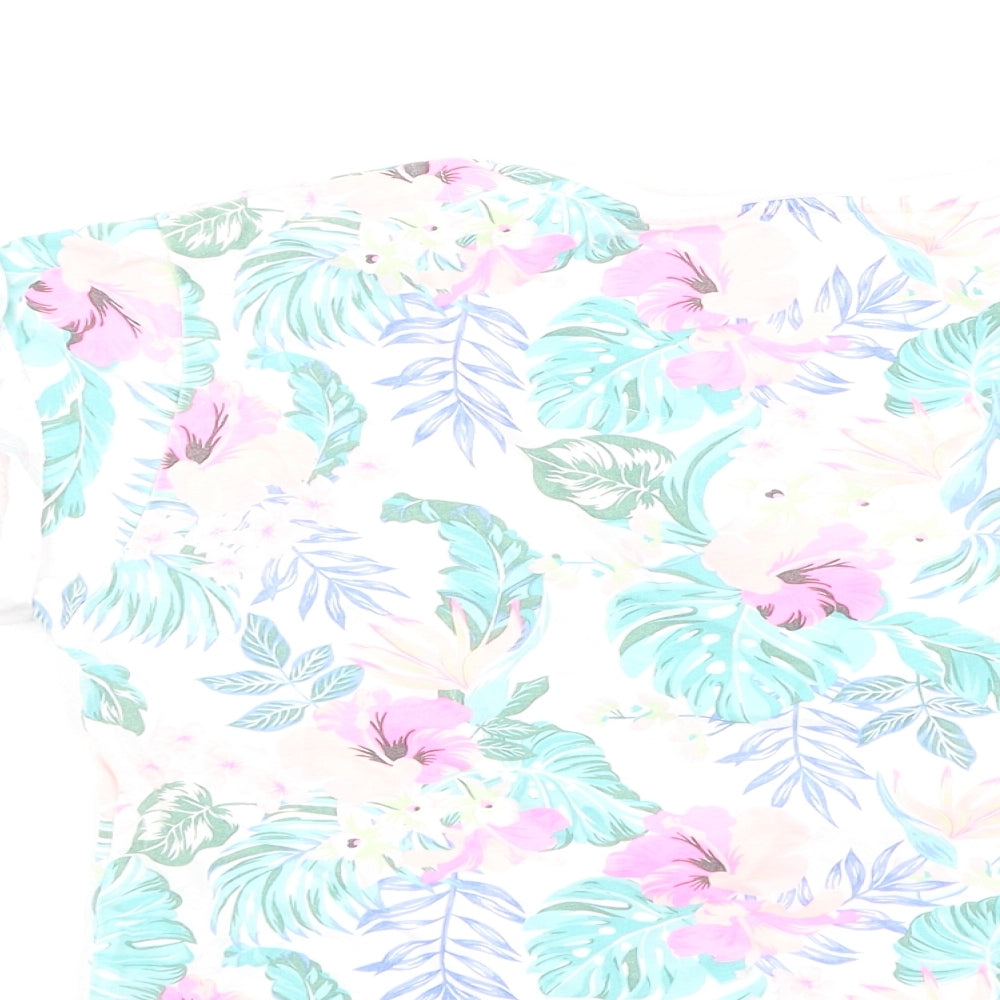 Marks and Spencer Girls Multicoloured Floral Cotton Basic Casual Size 10-11 Years Round Neck
