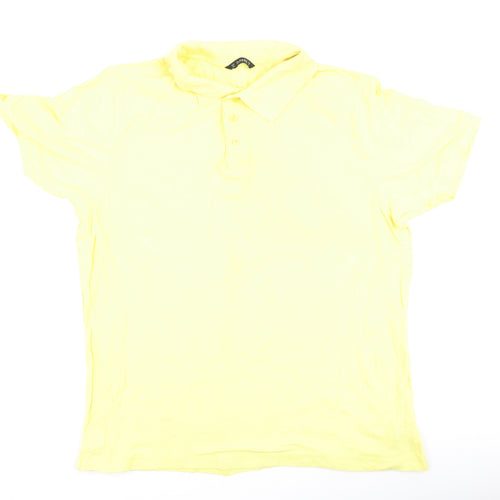 Dunnes Stores Mens Yellow  Cotton  Polo Size 2XL Collared
