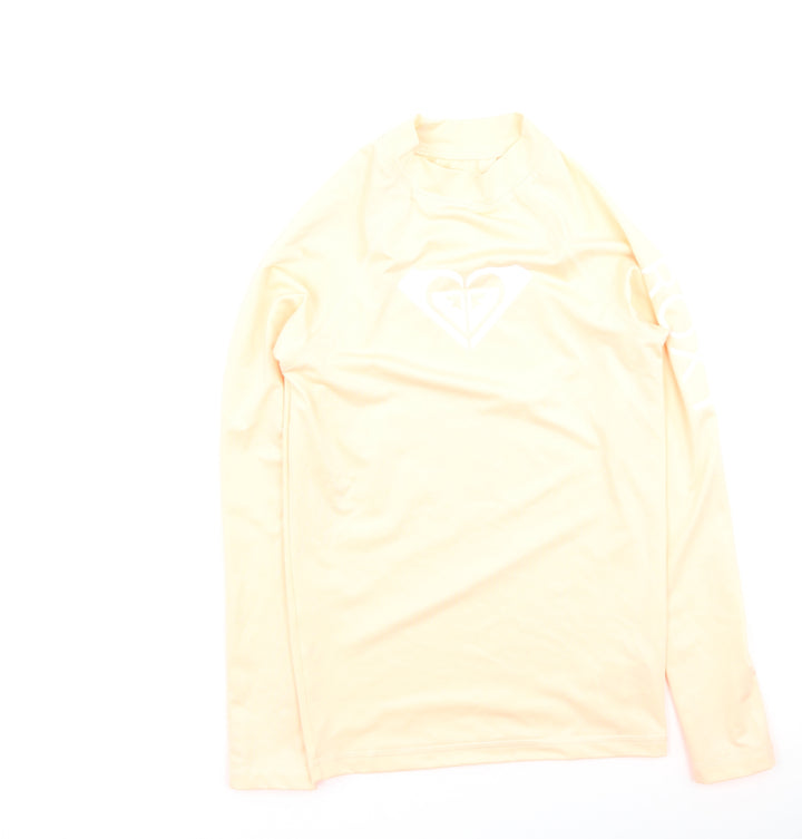 Pink Soda Girls Orange Polyester Basic Casual Size L High Neck