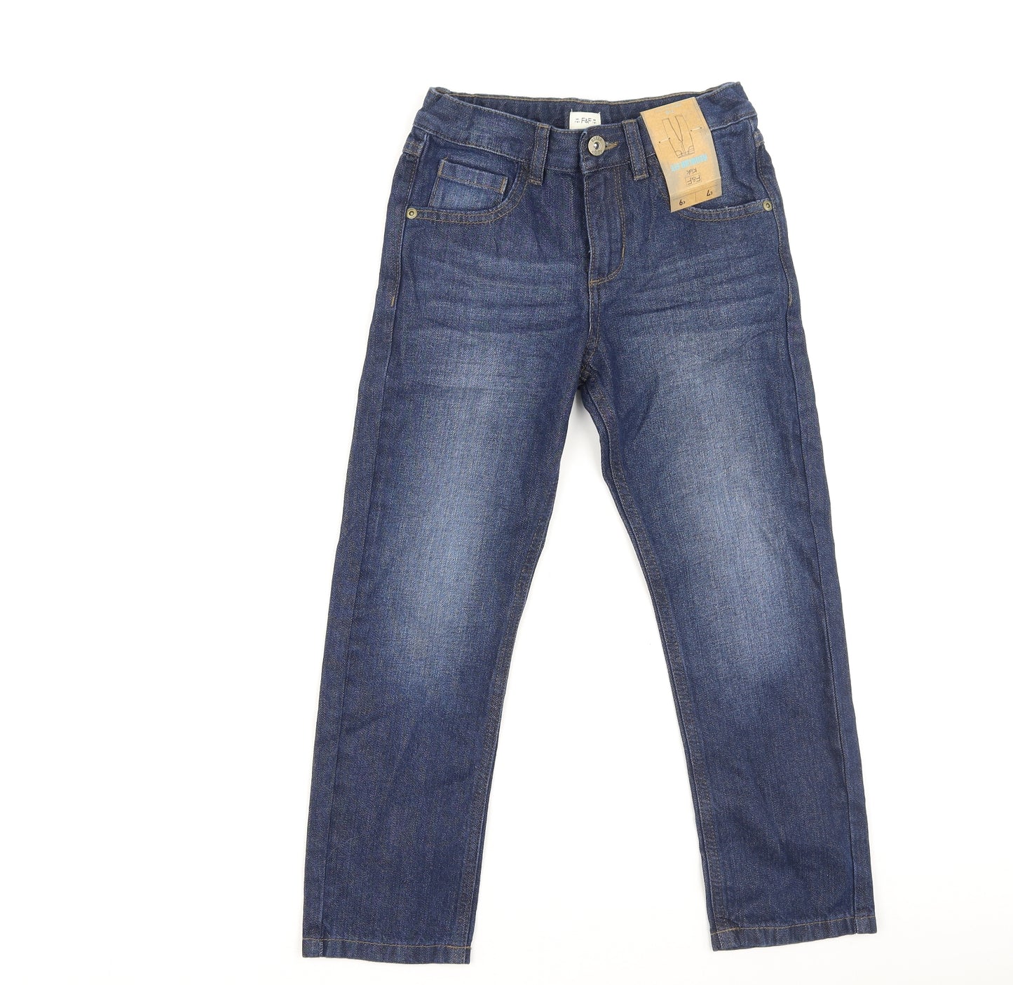 F&F Boys Blue  Cotton Skinny Jeans Size 7-8 Years  Regular