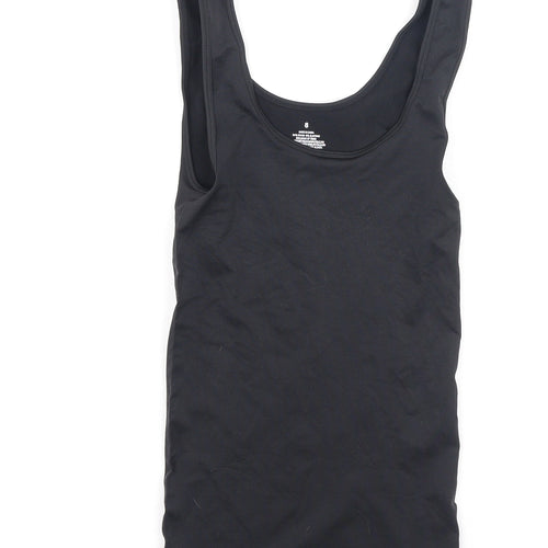 Preworn Womens Black  Nylon Camisole Tank Size 8 Round Neck