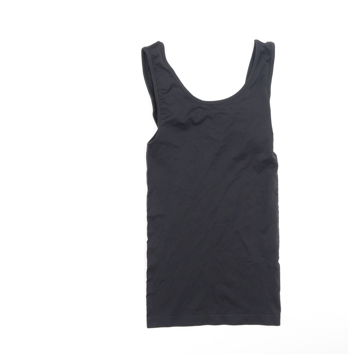 Preworn Womens Black  Nylon Camisole Tank Size 8 Round Neck