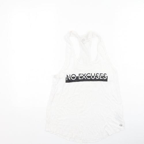 New Look Womens White  Polyester Basic Tank Size S Round Neck