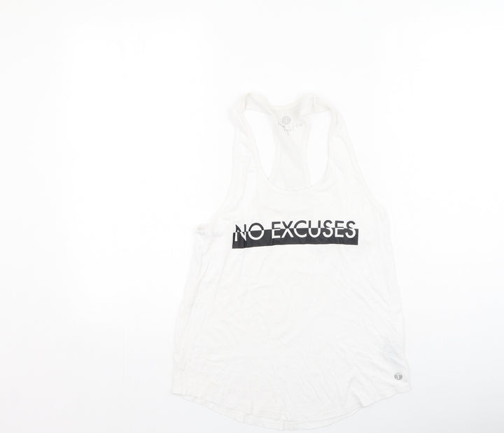 New Look Womens White  Polyester Basic Tank Size S Round Neck