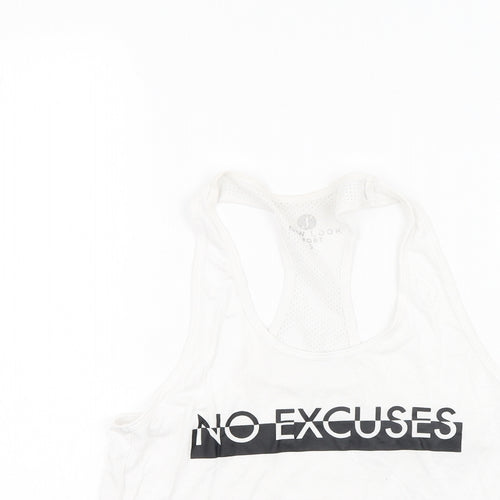 New Look Womens White  Polyester Basic Tank Size S Round Neck
