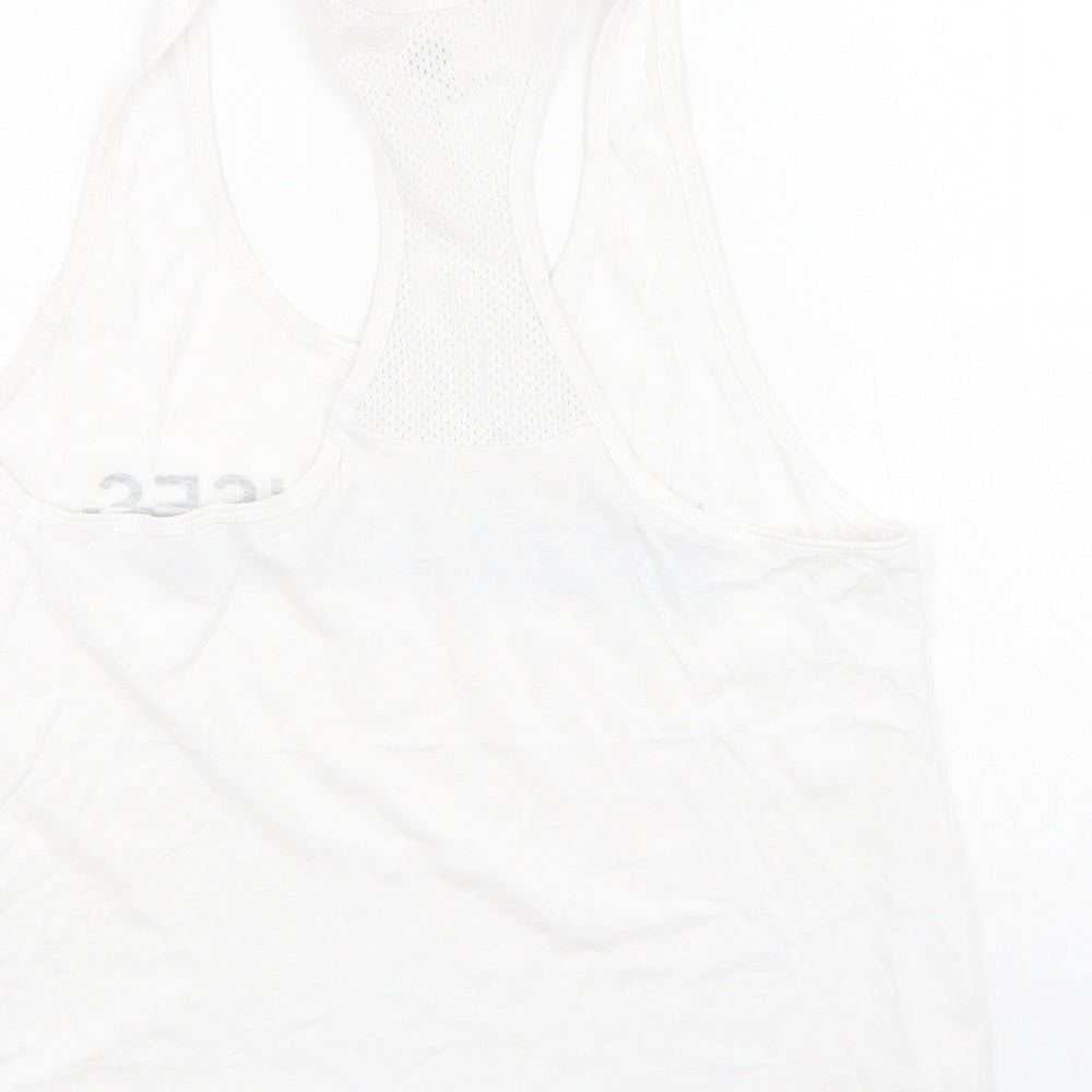 New Look Womens White  Polyester Basic Tank Size S Round Neck