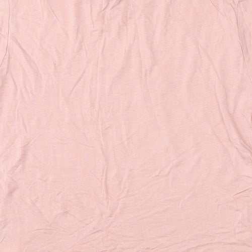 Divided by H&M Womens Pink  Viscose Basic T-Shirt Size S Round Neck