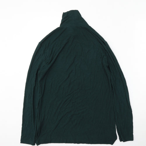 Matalan Womens Green Mock Neck  Viscose Pullover Jumper Size 14