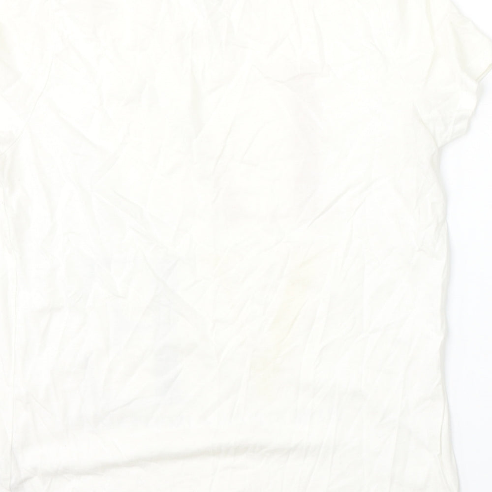F&F Womens White  Modacrylic Basic T-Shirt Size 8 Round Neck