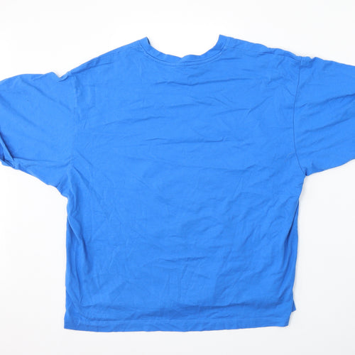 Primark Womens Blue  Cotton Basic T-Shirt Size 12 Round Neck
