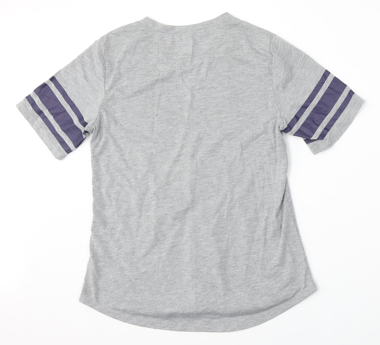 Disney Womens Grey  Polyester Basic T-Shirt Size S Round Neck - mickey mouse