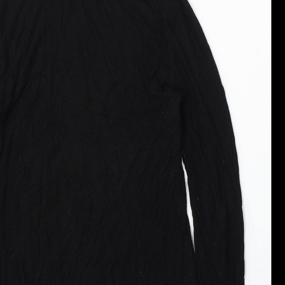 Matalan Womens Black Mock Neck  Viscose Pullover Jumper Size 14