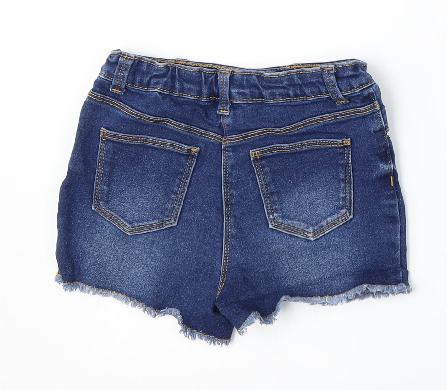 George Girls Blue  Cotton Boyfriend Shorts Size 6-7 Years  Regular