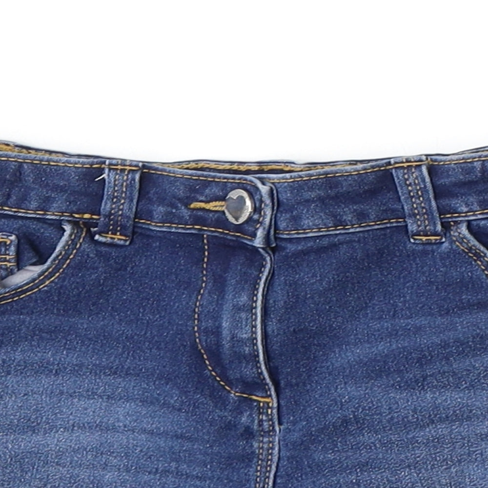 George Girls Blue  Cotton Boyfriend Shorts Size 6-7 Years  Regular