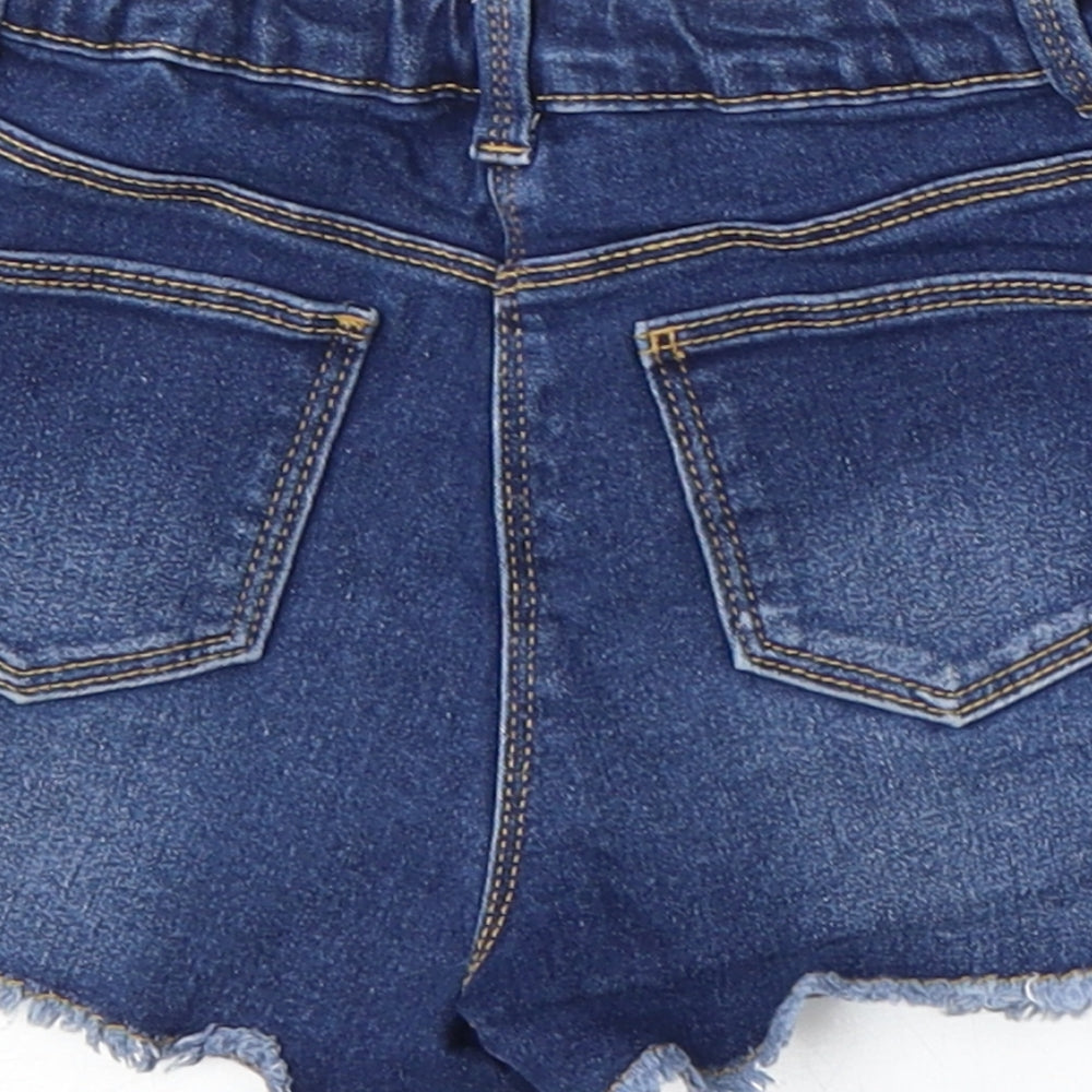 George Girls Blue  Cotton Boyfriend Shorts Size 6-7 Years  Regular