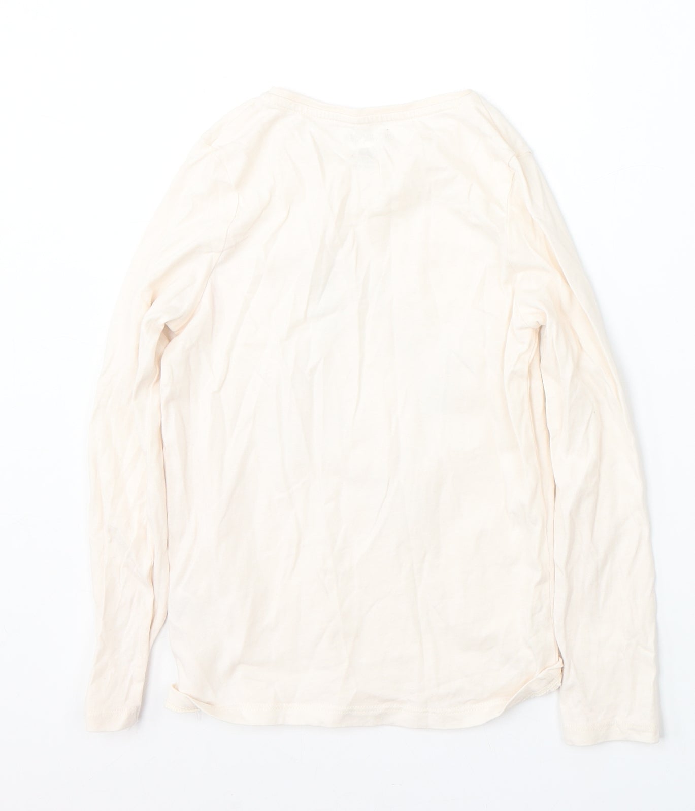 F&F Girls Ivory  Cotton Basic T-Shirt Size 7-8 Years Round Neck