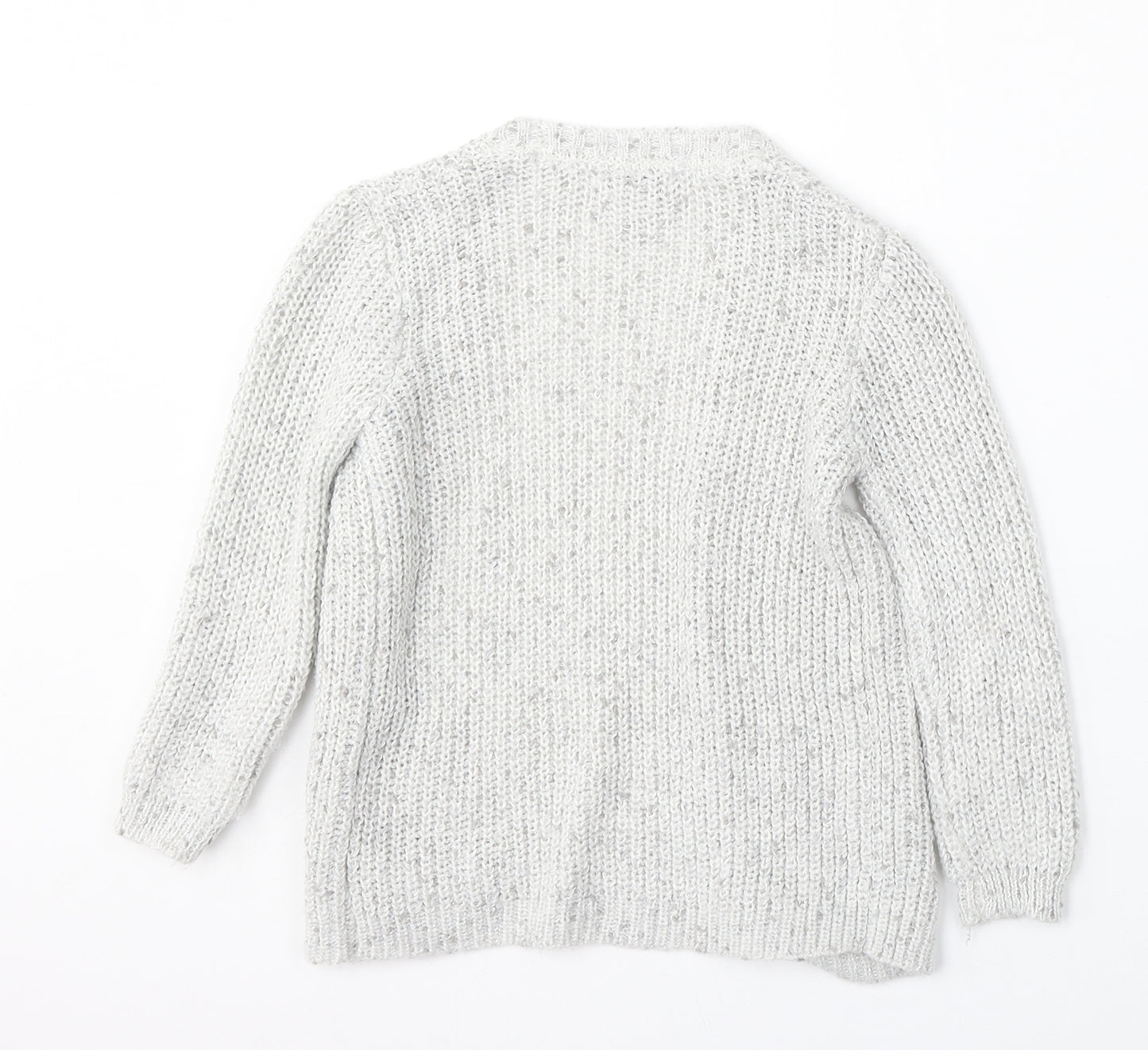 Primark Girls Grey V-Neck  Polyester Cardigan Jumper Size 5-6 Years