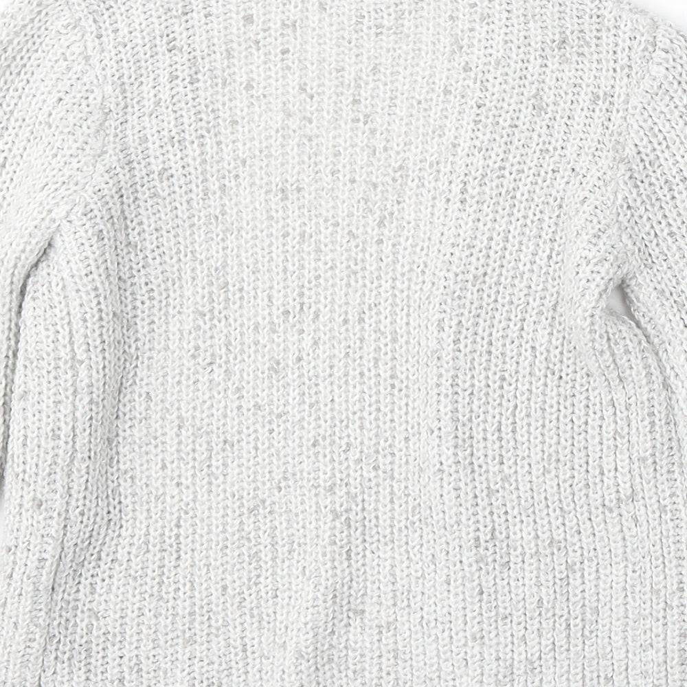 Primark Girls Grey V-Neck  Polyester Cardigan Jumper Size 5-6 Years