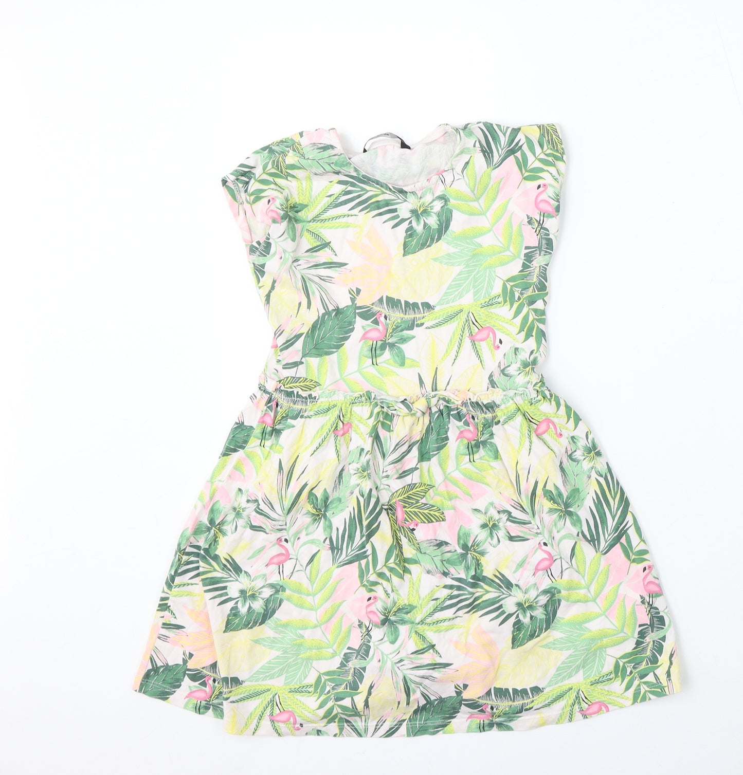 George Girls Multicoloured Floral Cotton Skater Dress  Size 6-7 Years  Round Neck
