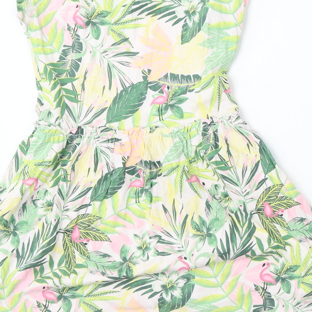 George Girls Multicoloured Floral Cotton Skater Dress  Size 6-7 Years  Round Neck