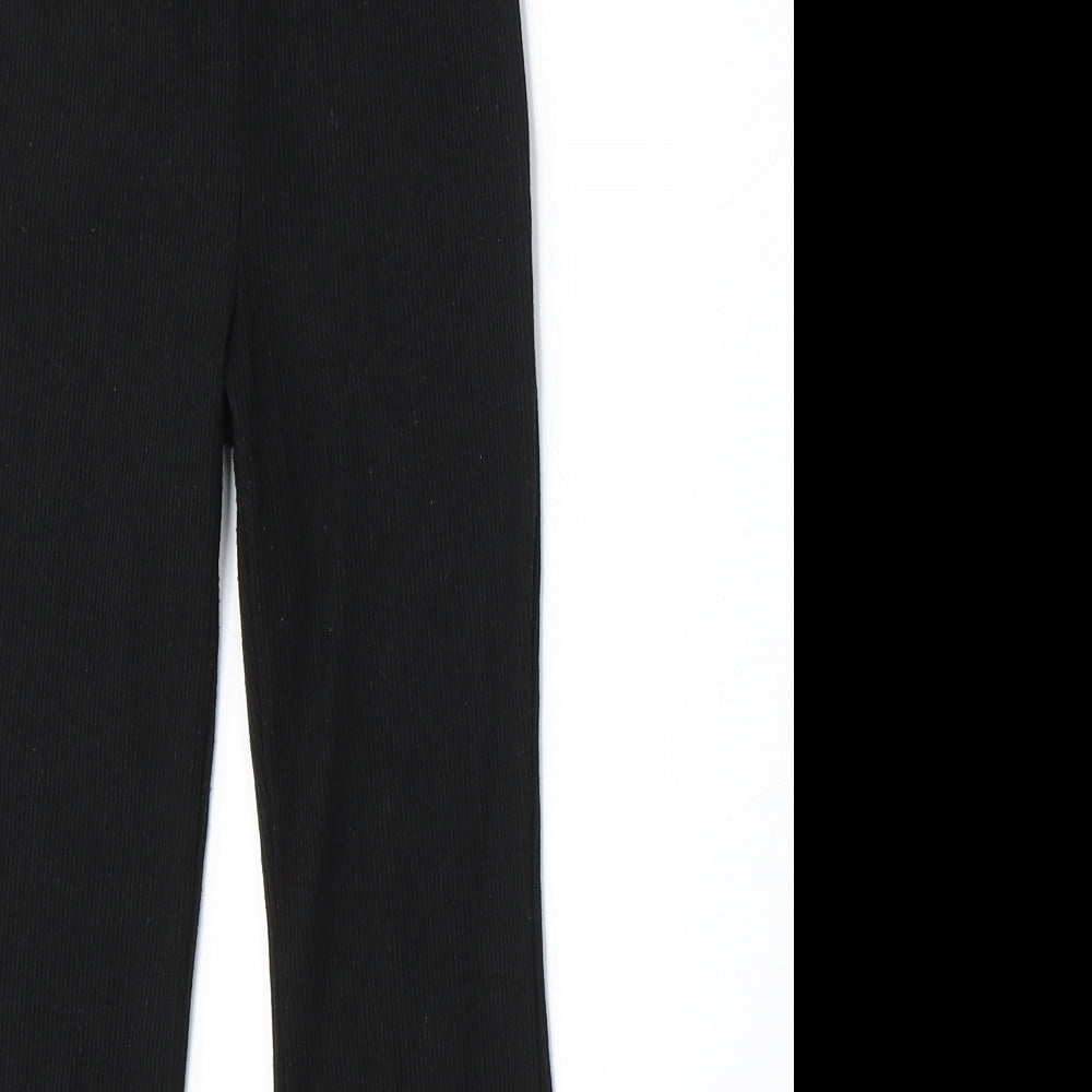Jeff&Co Girls Black  Polyester Jogger Trousers Size 7-8 Years  Regular  - Flared