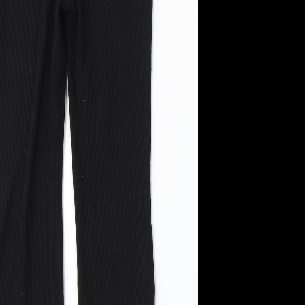 Jeff&Co Girls Black  Polyester Jogger Trousers Size 7-8 Years  Regular  - Flared