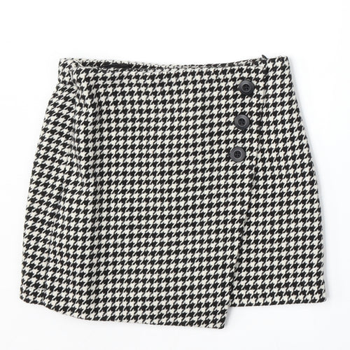 NEXT Girls White Houndstooth Polyester A-Line Skirt Size 7 Years  Regular