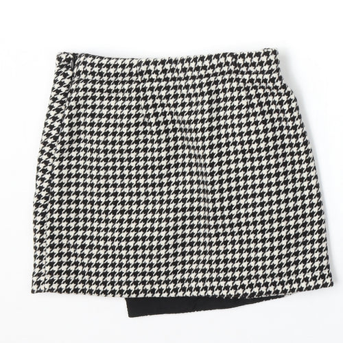 NEXT Girls White Houndstooth Polyester A-Line Skirt Size 7 Years  Regular