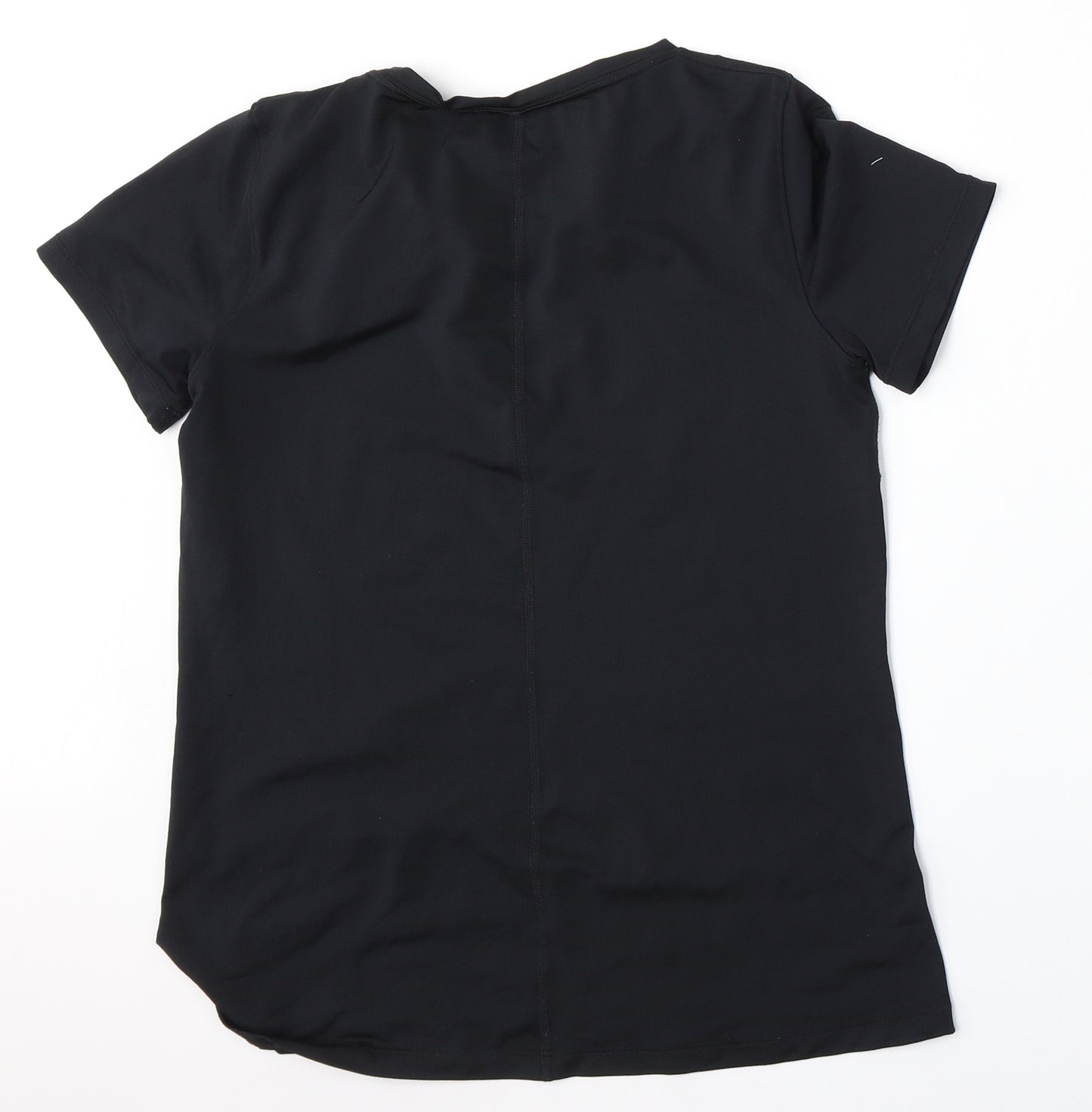 Under armour Womens Black  Polyester Basic T-Shirt Size S Round Neck
