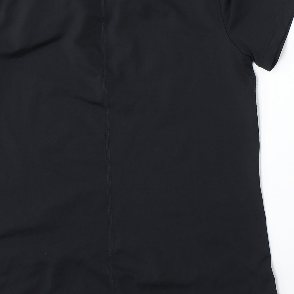 Under armour Womens Black  Polyester Basic T-Shirt Size S Round Neck