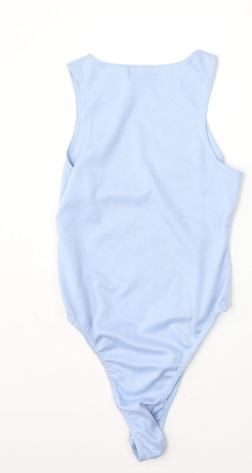 PRETTYLITTLETHING Womens Blue  Polyester Bodysuit One-Piece Size 8  Snap
