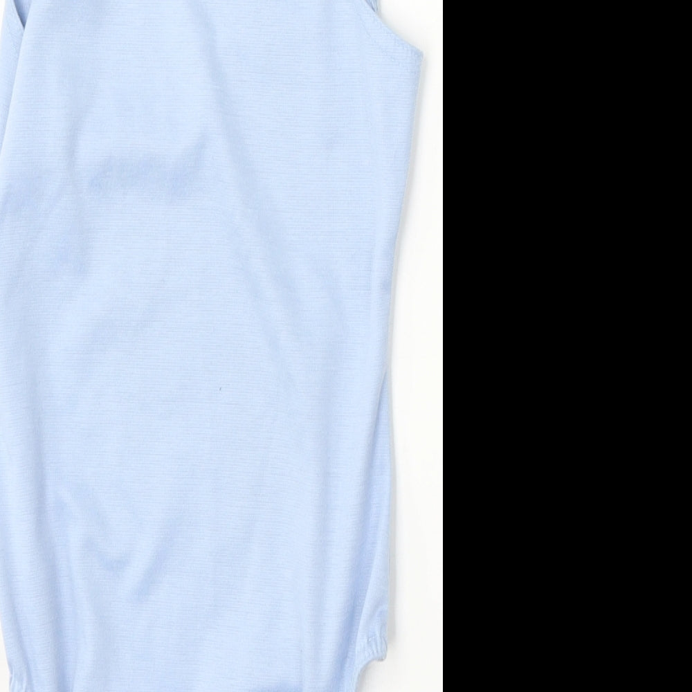 PRETTYLITTLETHING Womens Blue  Polyester Bodysuit One-Piece Size 8  Snap