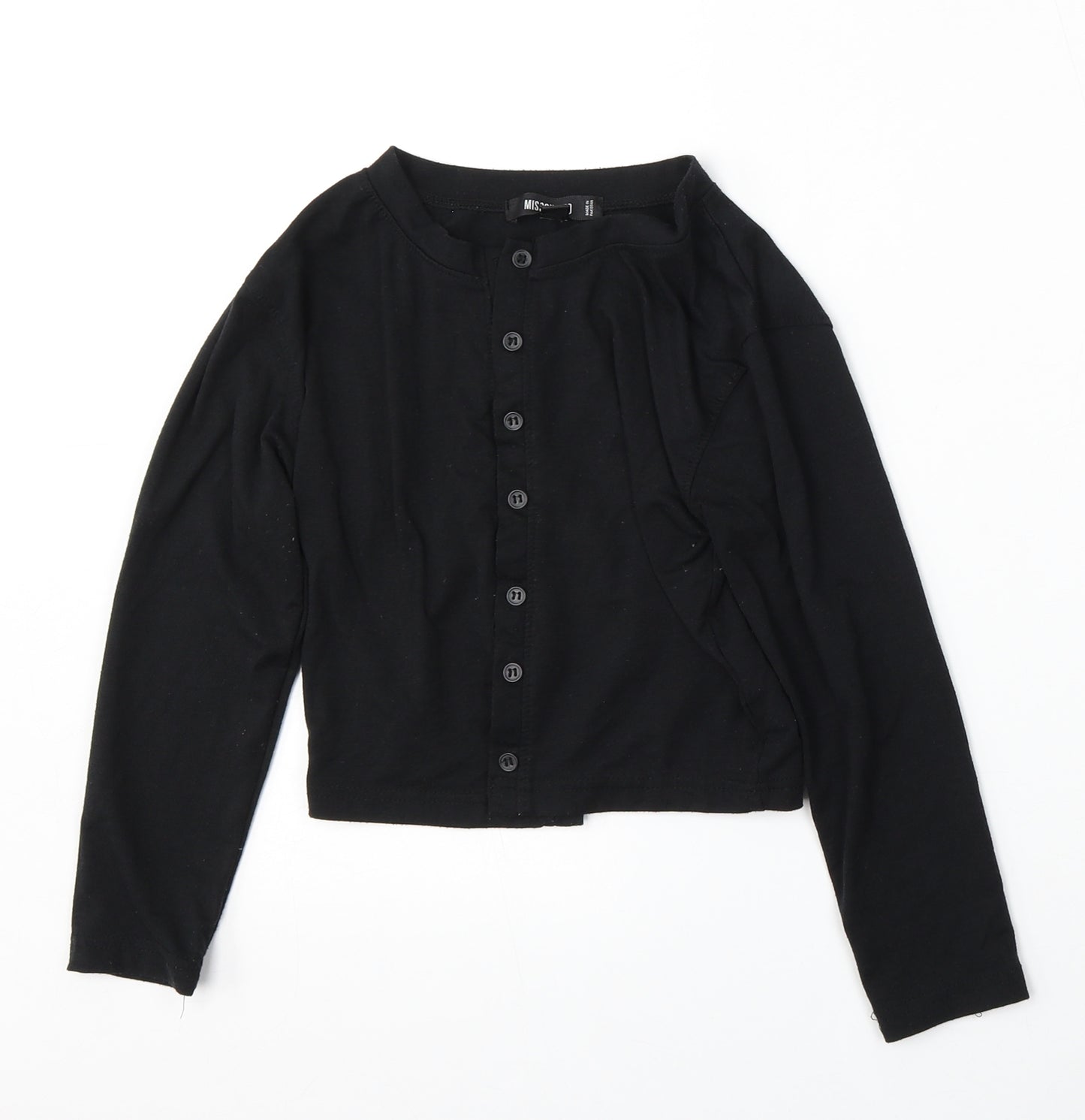 Missguided Womens Black Round Neck  Polyester Cardigan Jumper Size 8