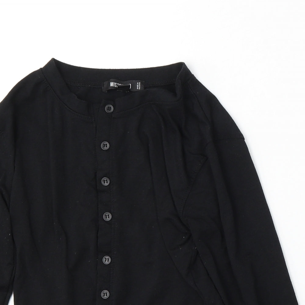 Missguided Womens Black Round Neck  Polyester Cardigan Jumper Size 8