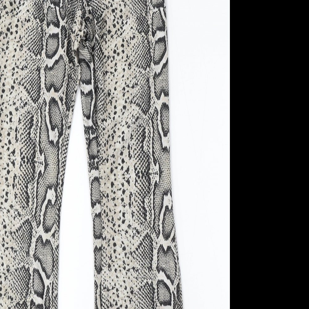 New Look Womens Multicoloured Animal Print Polyester Trousers  Size 10 L35 in Regular