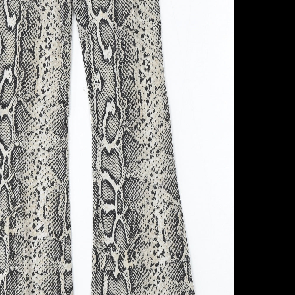 New Look Womens Multicoloured Animal Print Polyester Trousers  Size 10 L35 in Regular