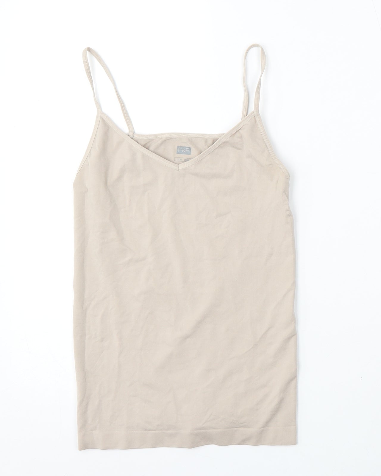 F&F Womens Beige  Polyester Camisole Tank Size M Round Neck