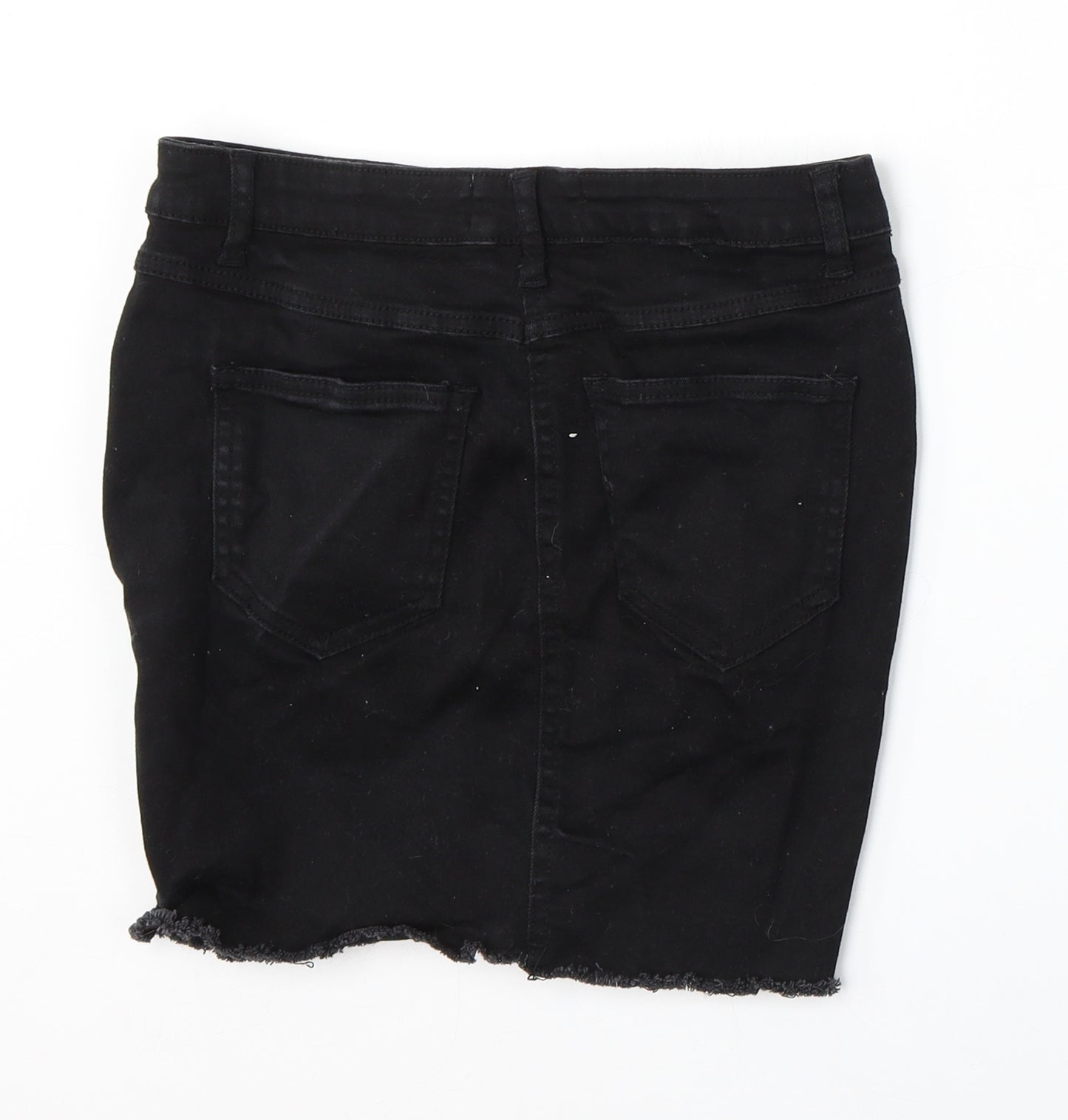 New Look Womens Black  Cotton Straight & Pencil Skirt Size 10