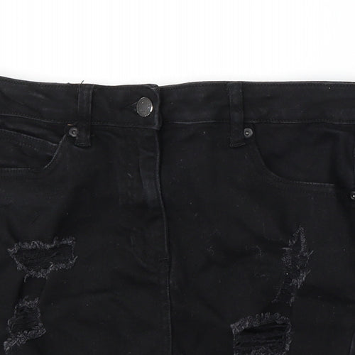 New Look Womens Black  Cotton Straight & Pencil Skirt Size 10