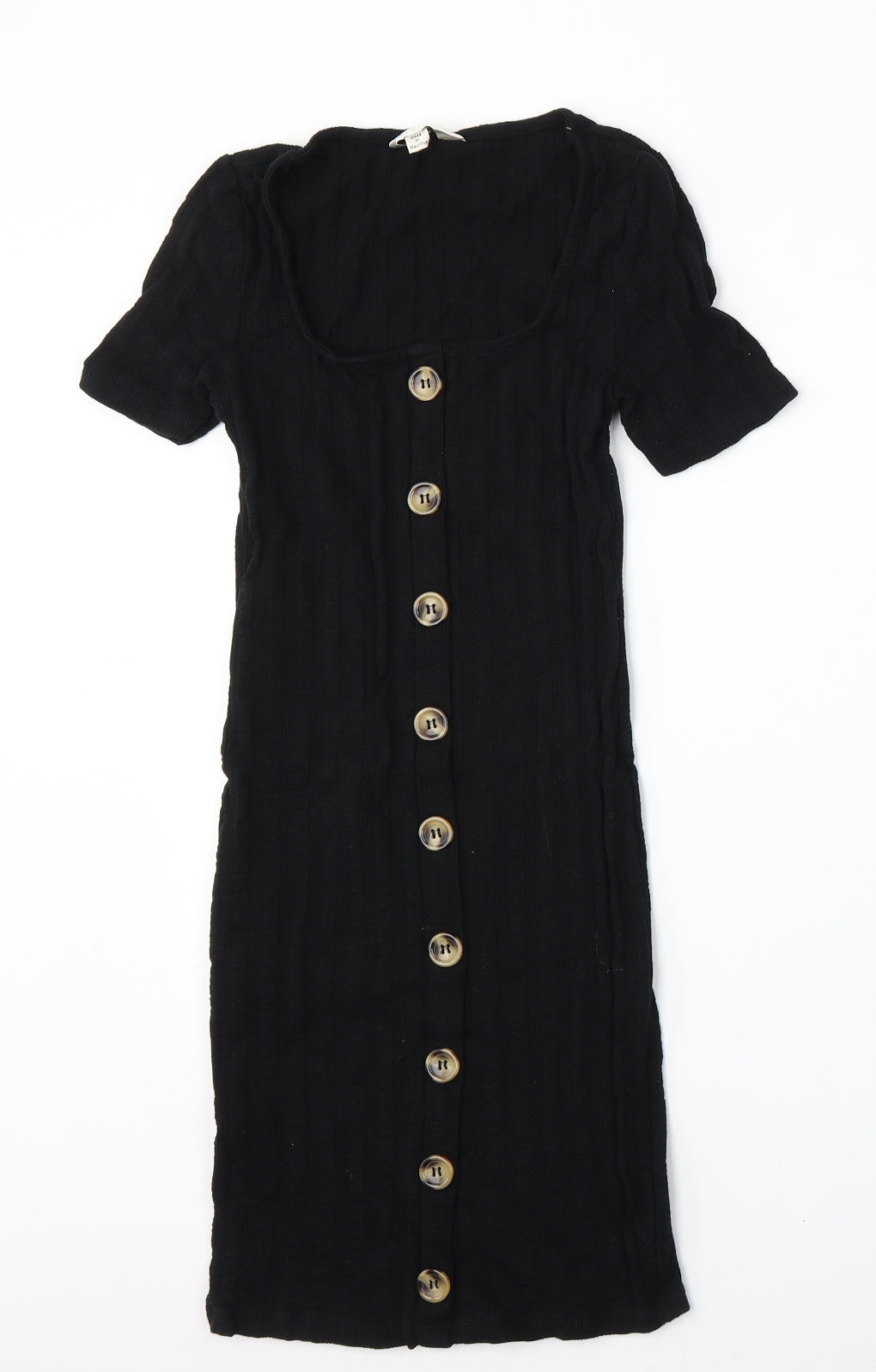 Miss Selfridge Womens Black  Polyester Jumper Dress  Size 10  Round Neck