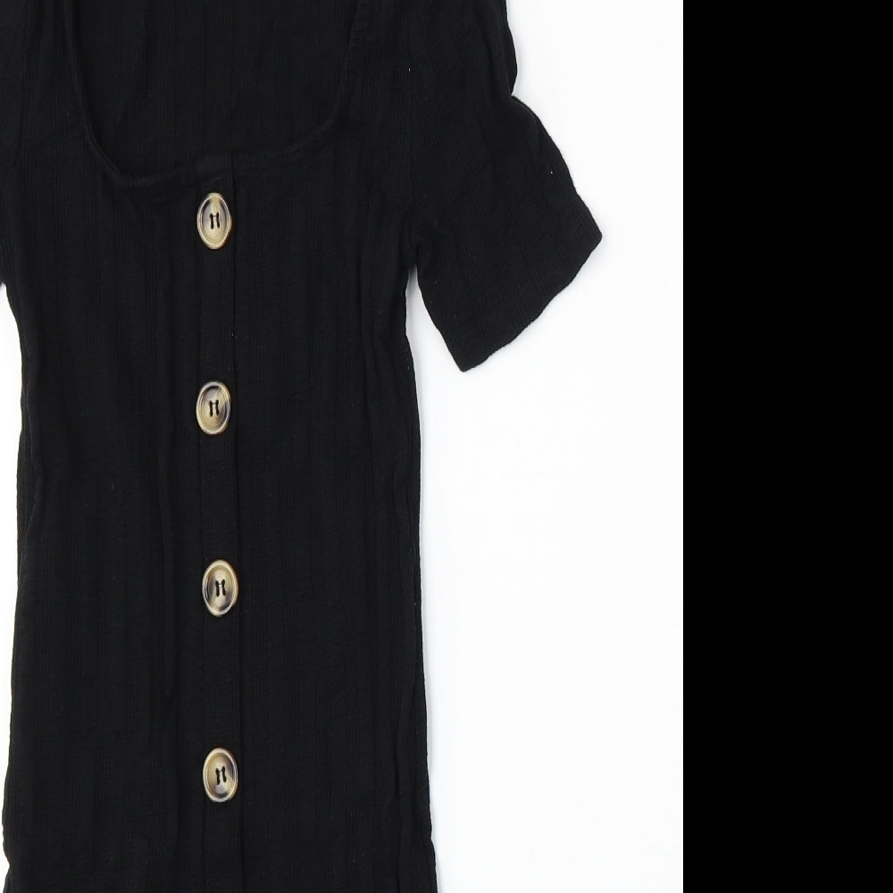 Miss Selfridge Womens Black  Polyester Jumper Dress  Size 10  Round Neck