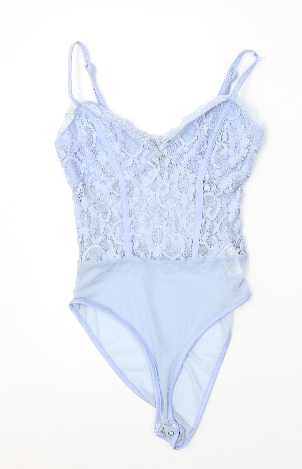 New Look Womens Blue  Polyester Bodysuit One-Piece Size 8  Snap