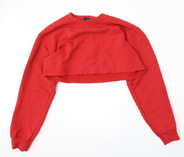 PRETTYLITTLETHING Womens Red  Polyester Pullover Sweatshirt Size S