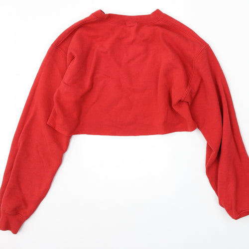PRETTYLITTLETHING Womens Red  Polyester Pullover Sweatshirt Size S