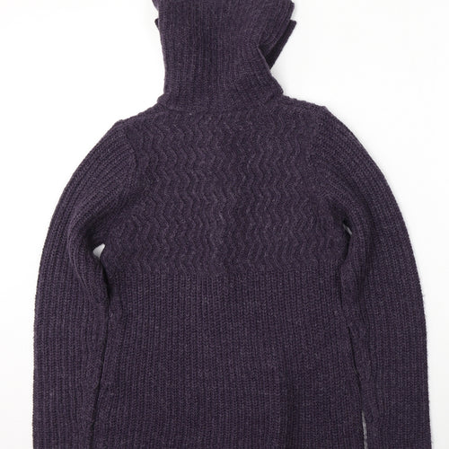 Debenhams Womens Purple Round Neck  Acrylic Cardigan Jumper Size 10