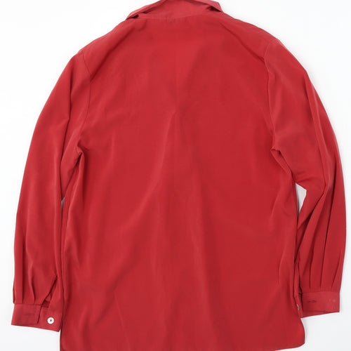 George Womens Red  Polyester Basic Button-Up Size 10 Collared