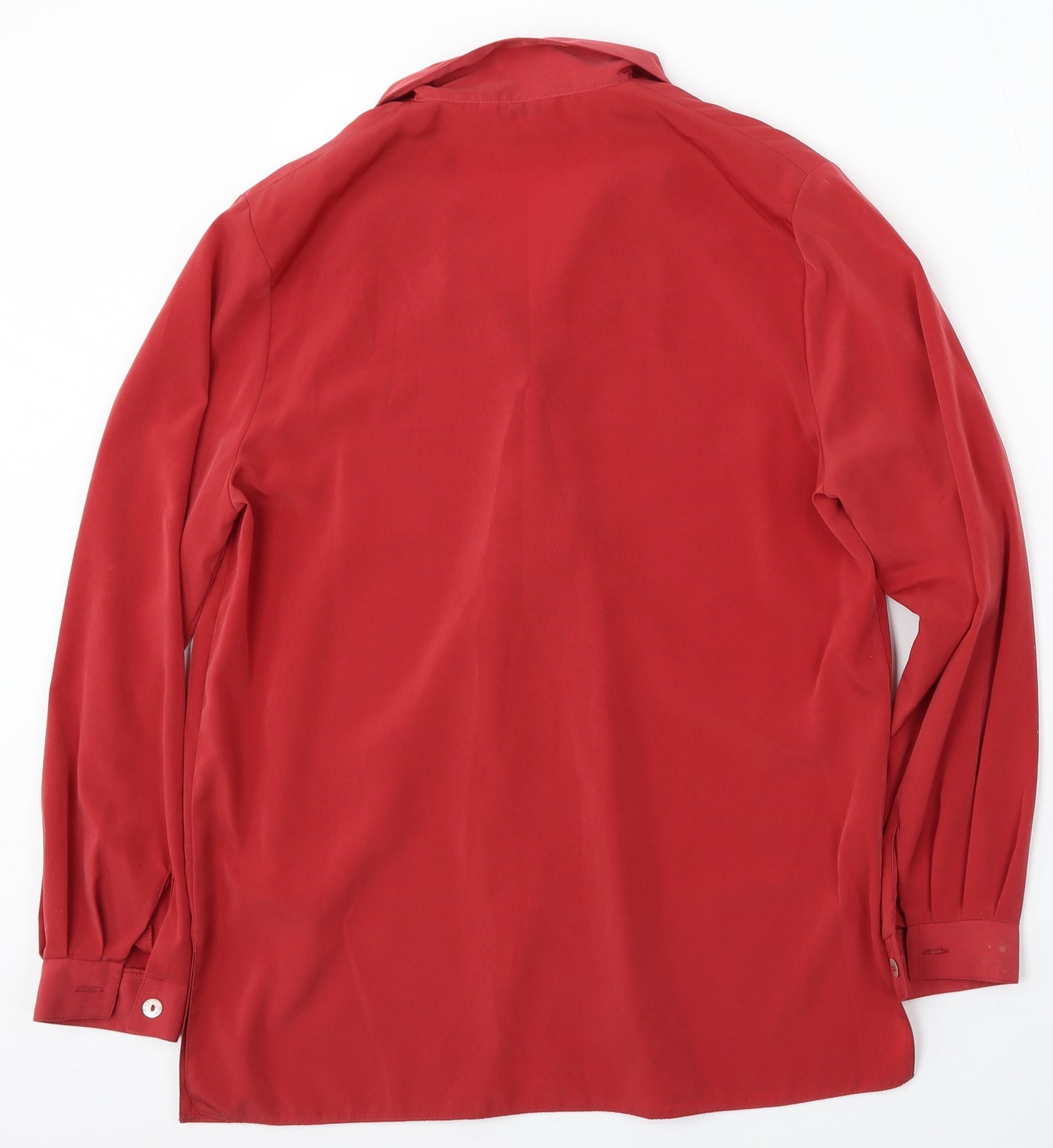 George Womens Red  Polyester Basic Button-Up Size 10 Collared