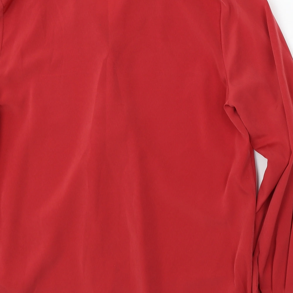 George Womens Red  Polyester Basic Button-Up Size 10 Collared